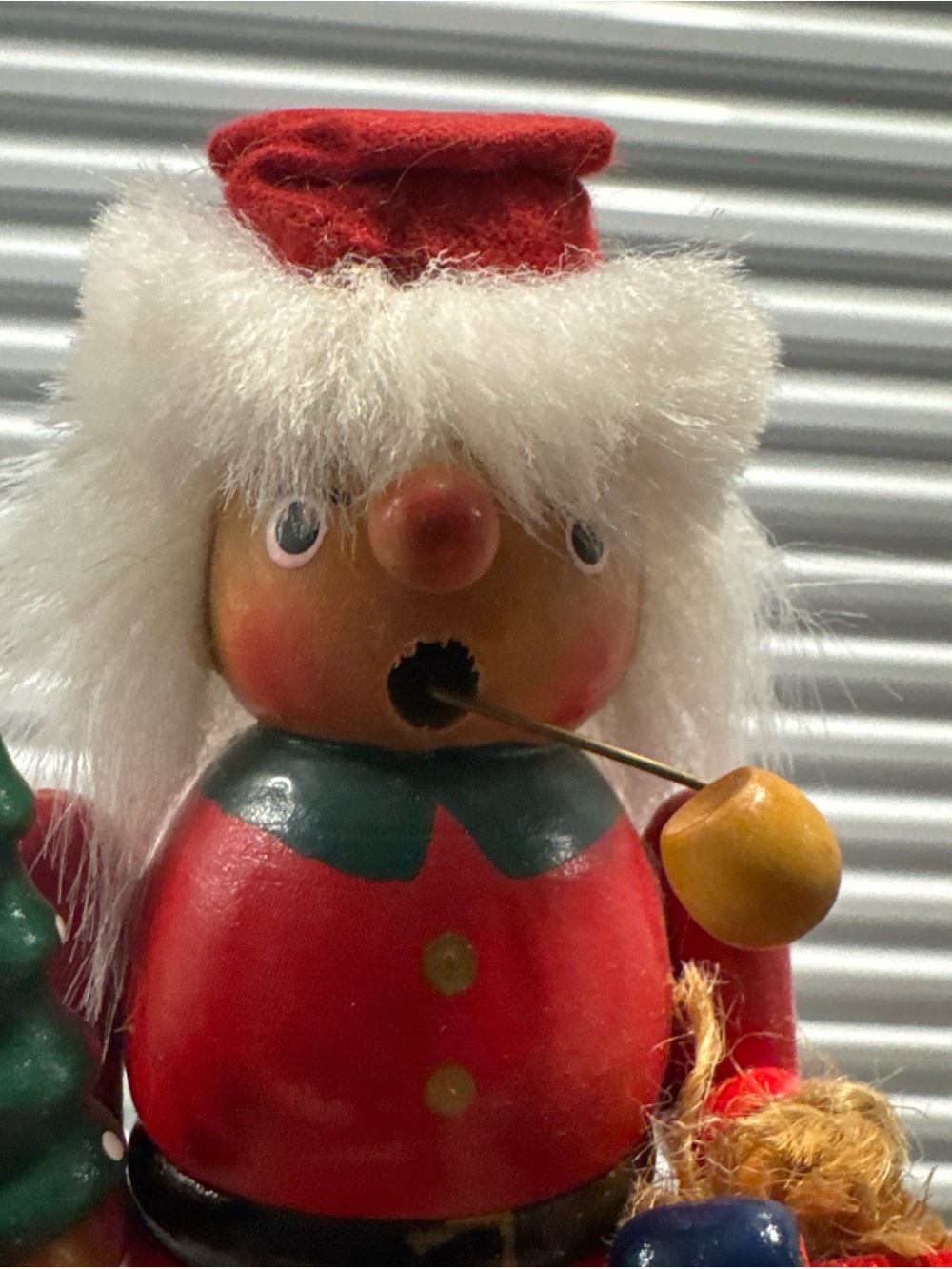 Vintage German incense, smoker, Santa Claus wooden holding tree and toy bag - Picture 3 of 11